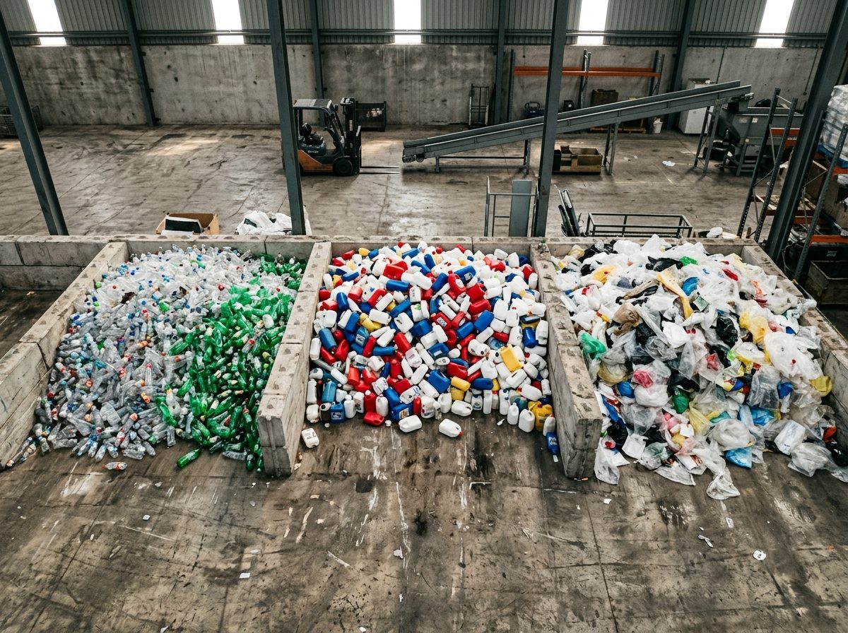 Sorted plastic bales ready for recyclers