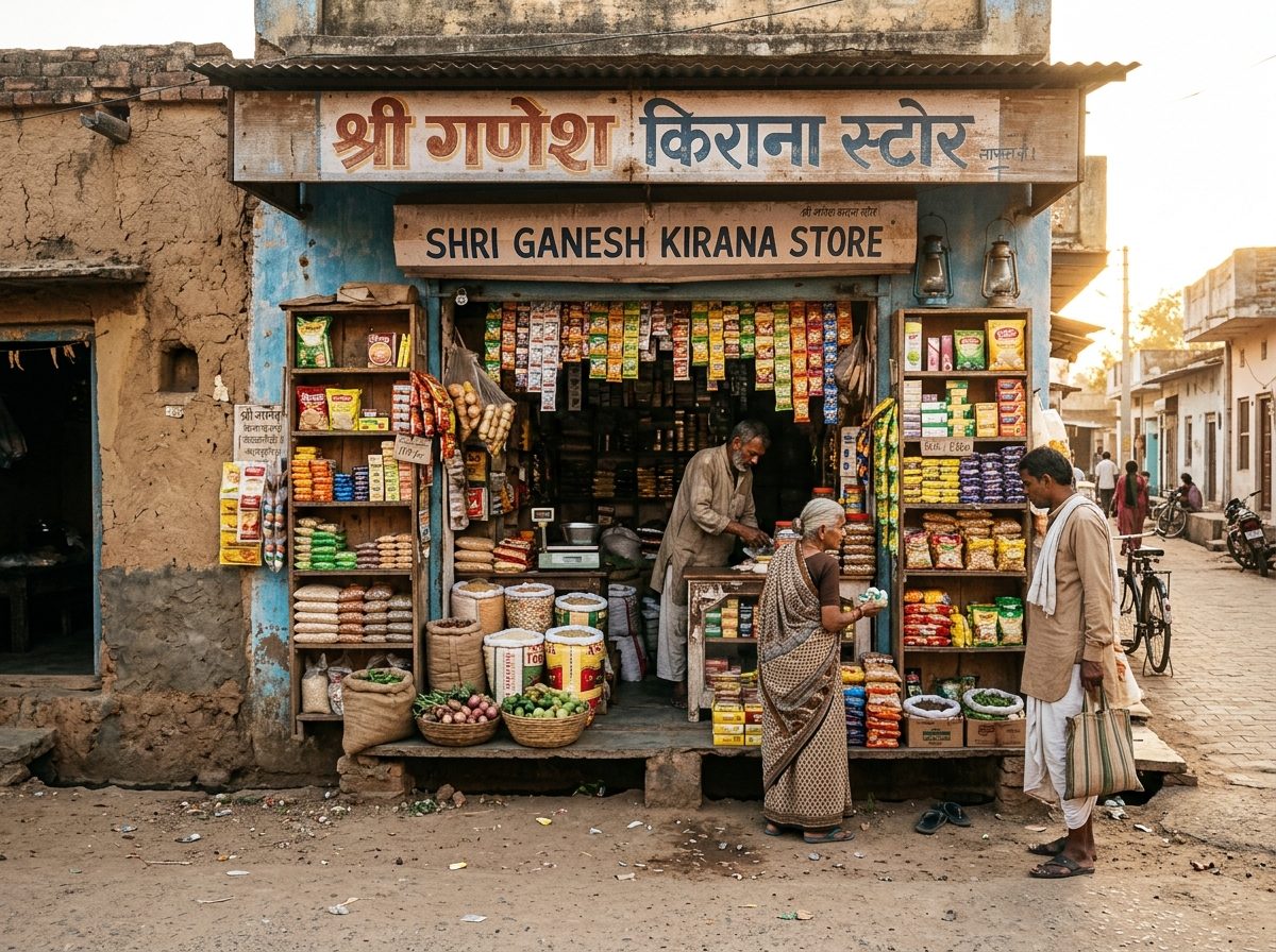 Indian general store generating daily plastic